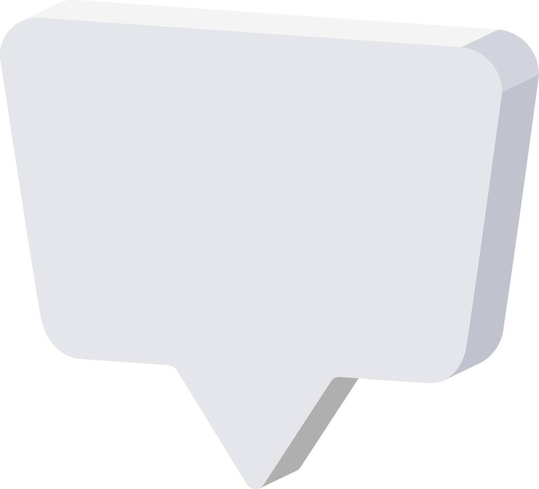 A white speech bubble icon on a white background vector
