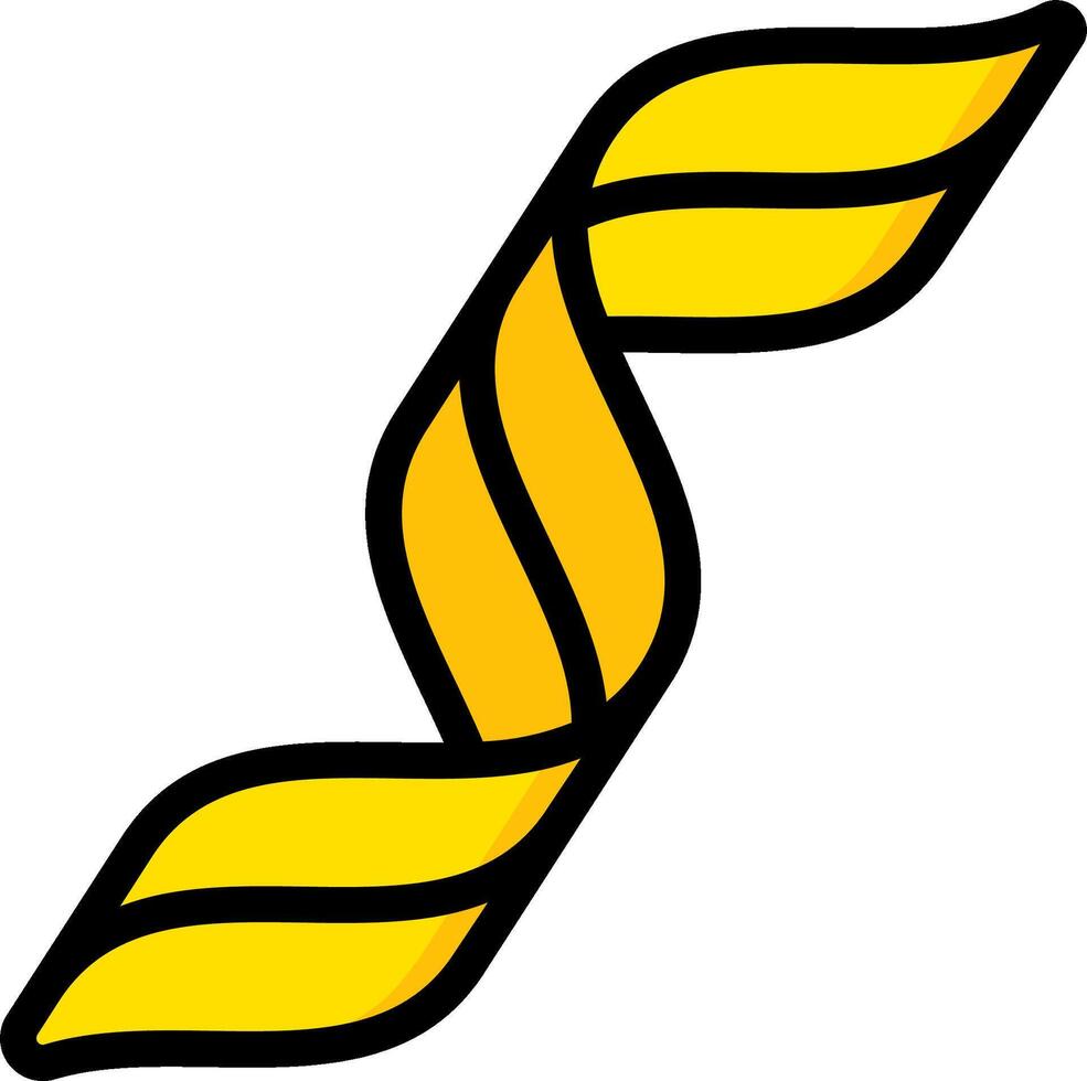 A yellow and black logo with a curved shape vector