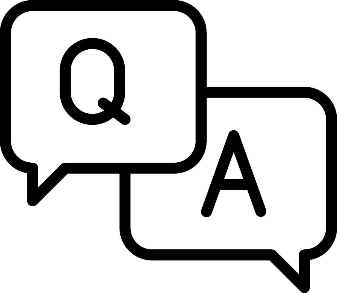 Two speech bubbles with the word q and a vector