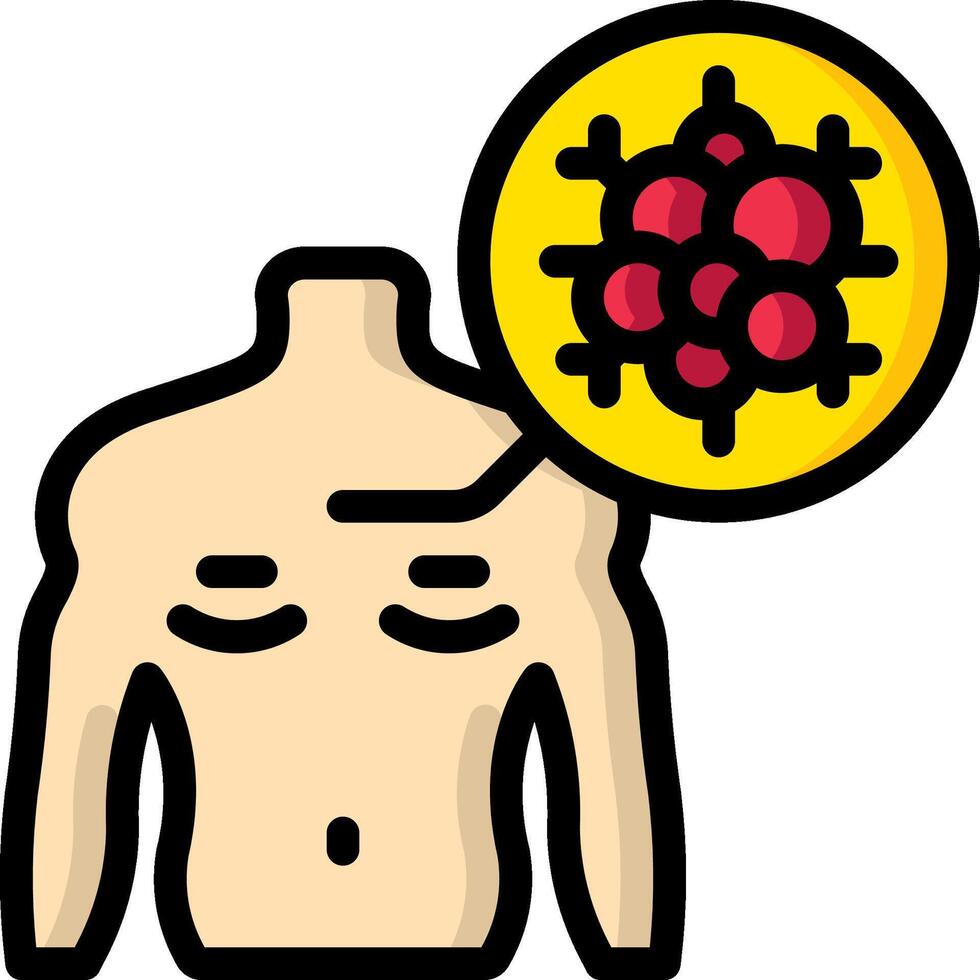 A man with a red bubble on his chest vector