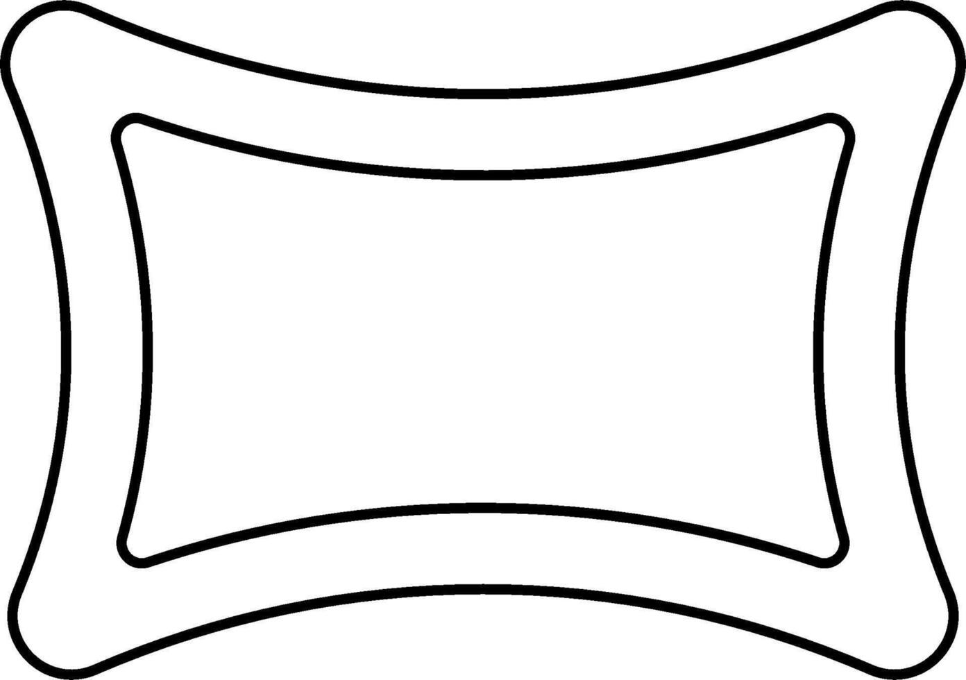 A black and white outline of a pillow vector