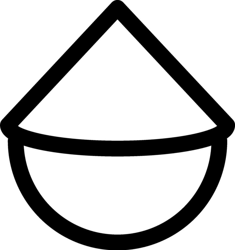 A black and white outline of a bowl vector