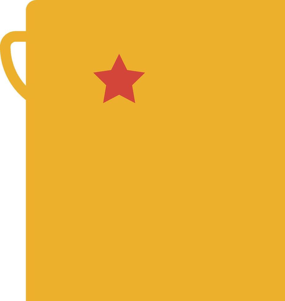 A yellow bucket with a red star on it vector