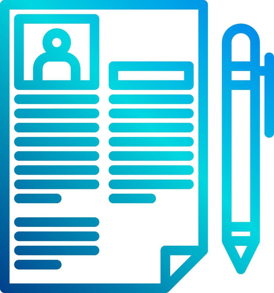 A resume and pen icon vector