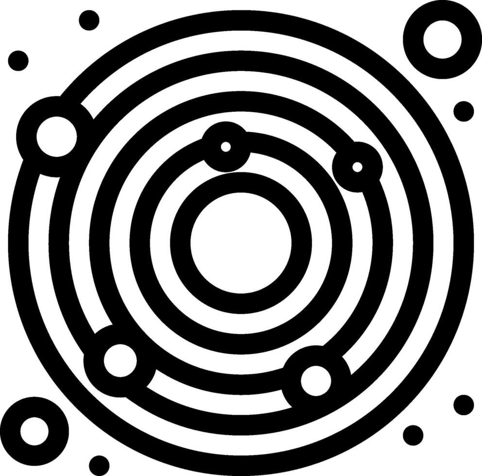 A black and white circle with circles around it vector