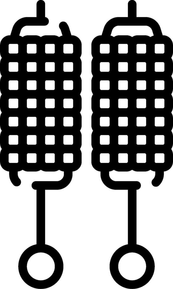 Two black and white icons of two large metal racks vector
