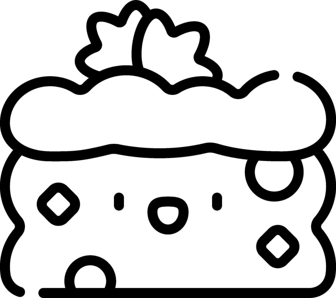 A black and white drawing of a cake with a smiley face vector