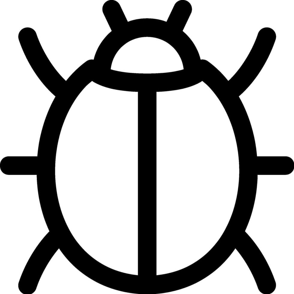 A black and white bug icon on a white background vector