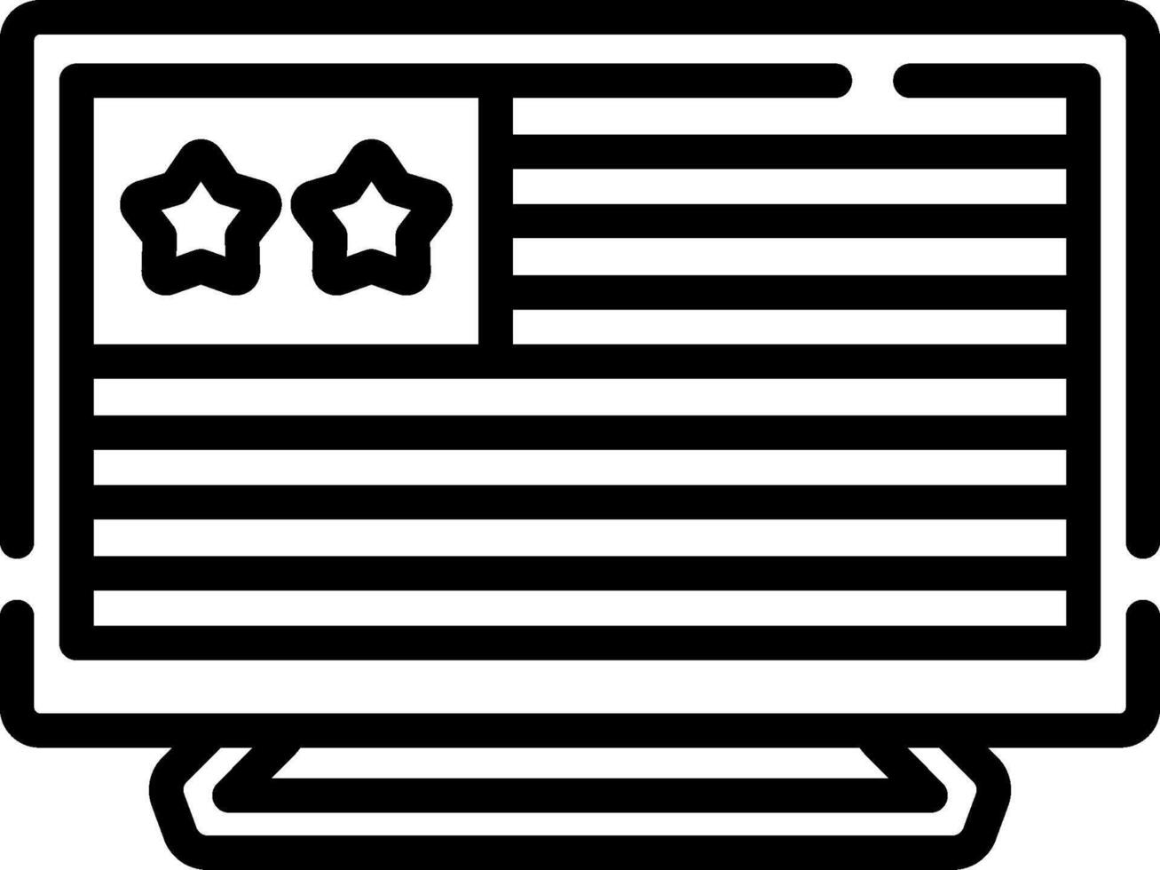 A computer monitor with stars on it vector