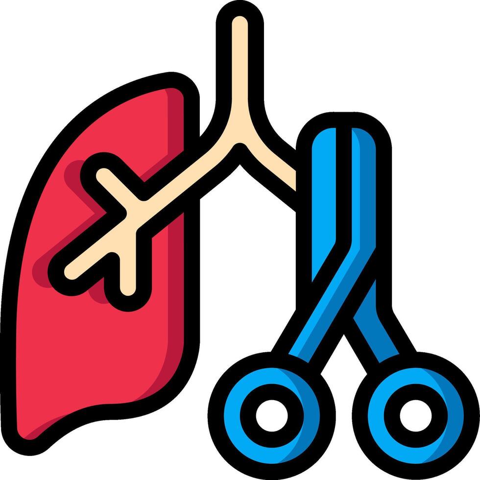 A pair of scissors and a human lung vector