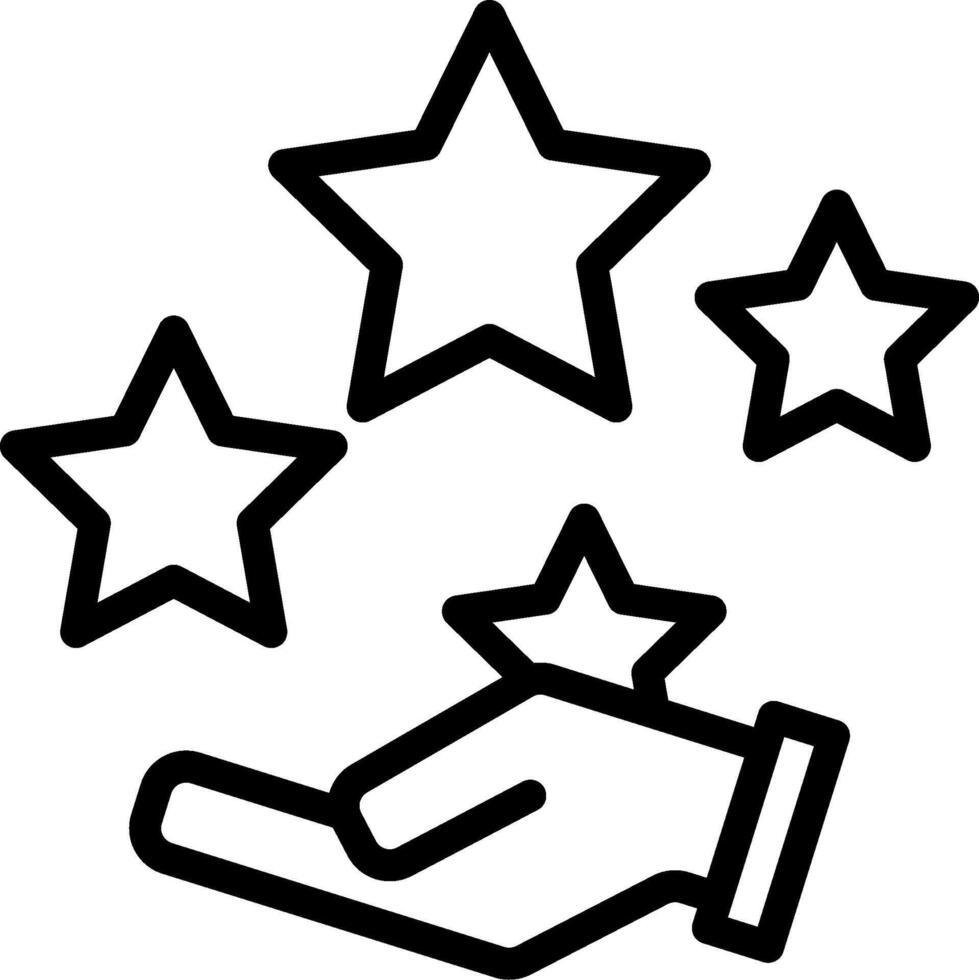 A hand holding a star icon with five stars vector