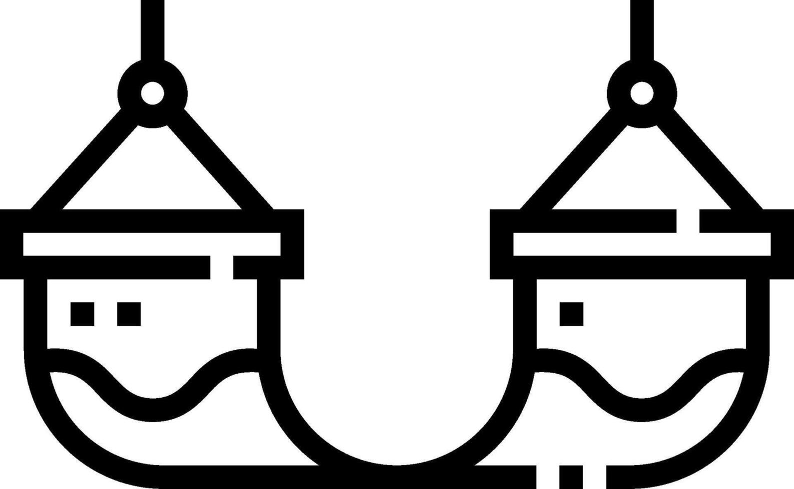 A black and white illustration of two towers vector