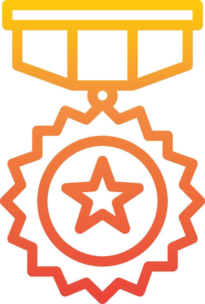 A medal with a star on it vector