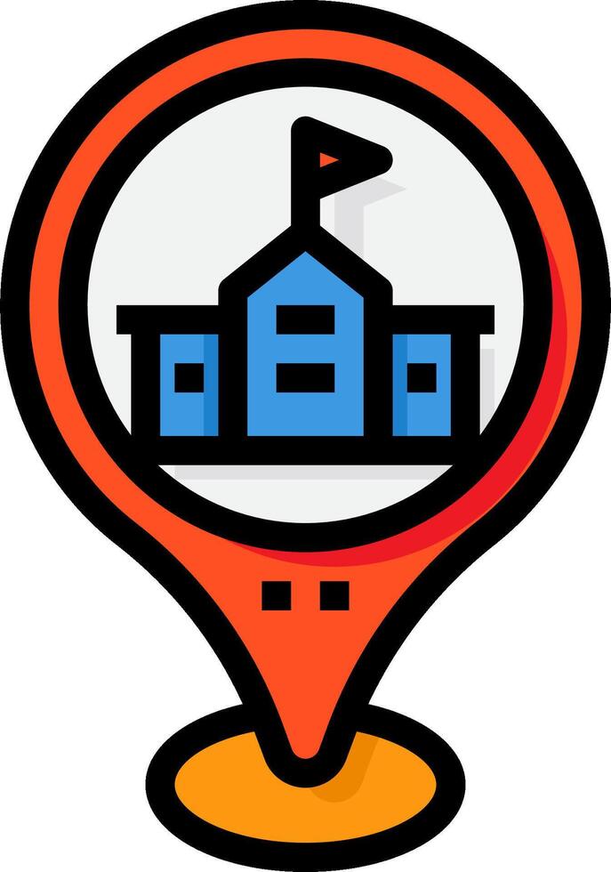 School map icon illustration vector