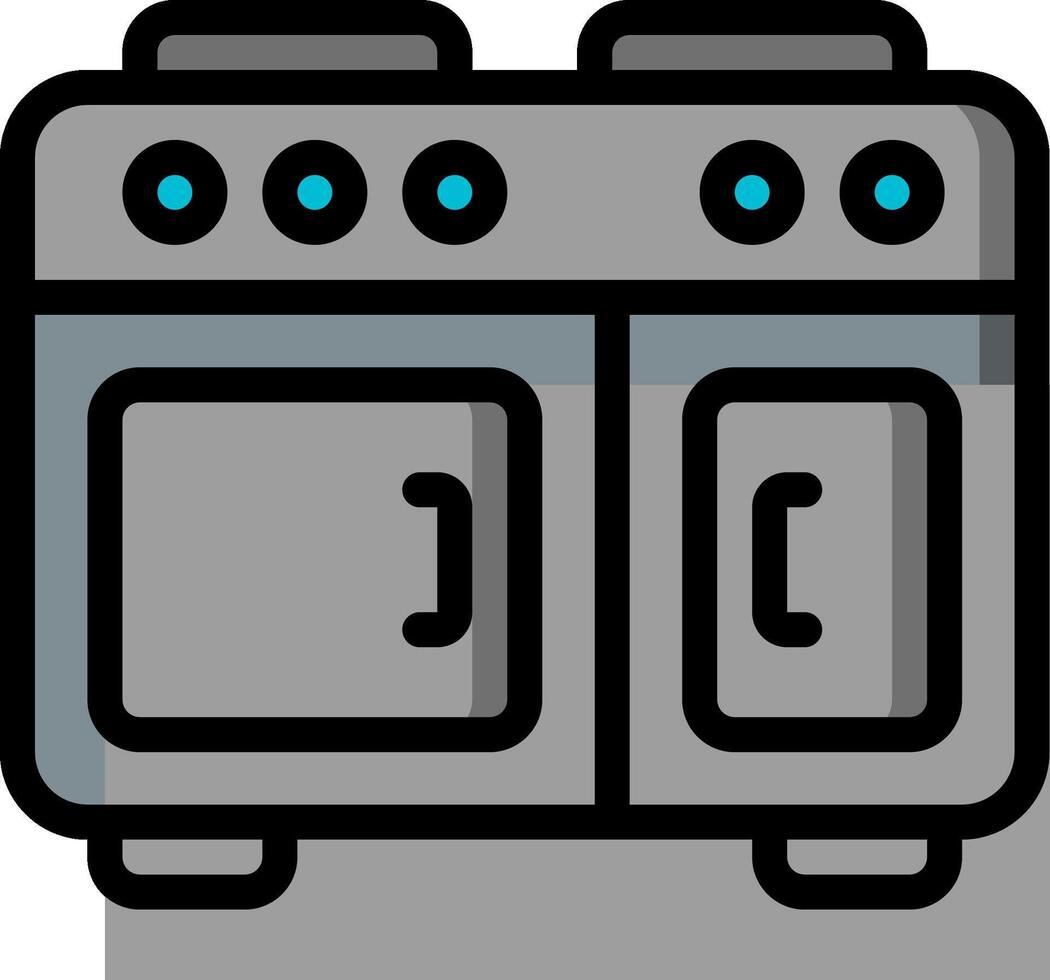 A stove with two burners and two burners vector