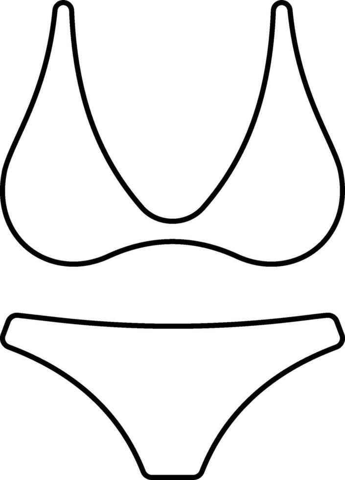 A bikini top and bottom outline vector