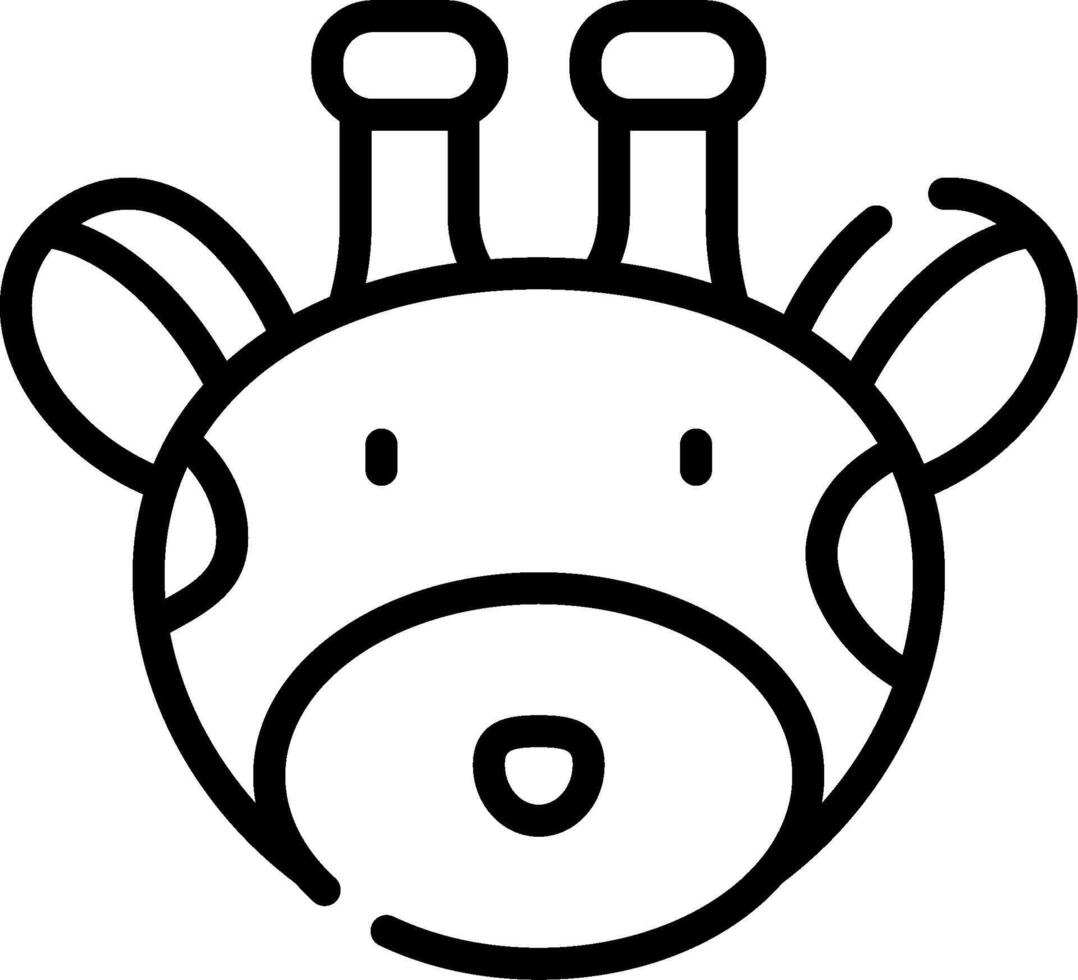 A giraffe head with a black outline vector