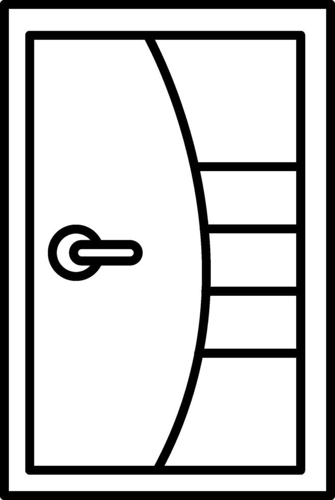 A black and white drawing of a door vector