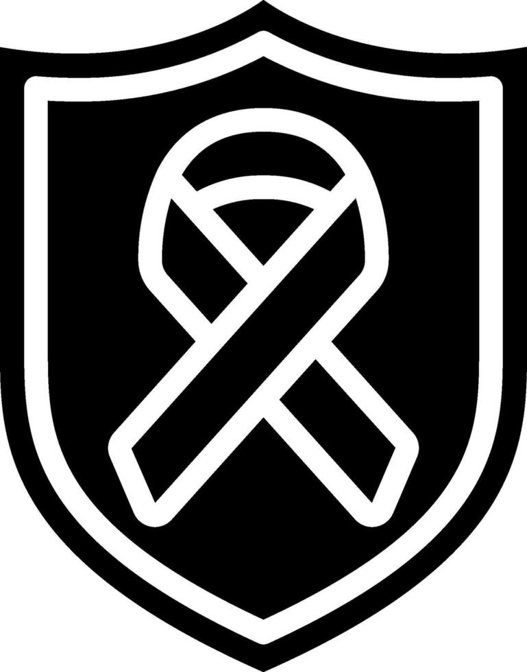 A black and white logo with a ribbon on it vector
