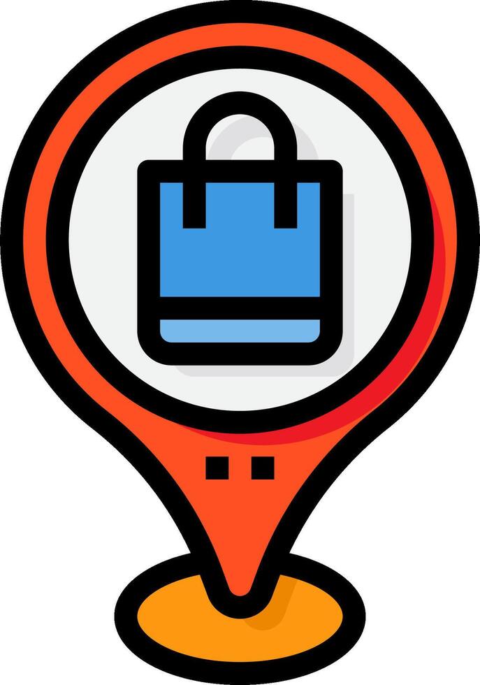 A map pointer with a shopping bag icon vector