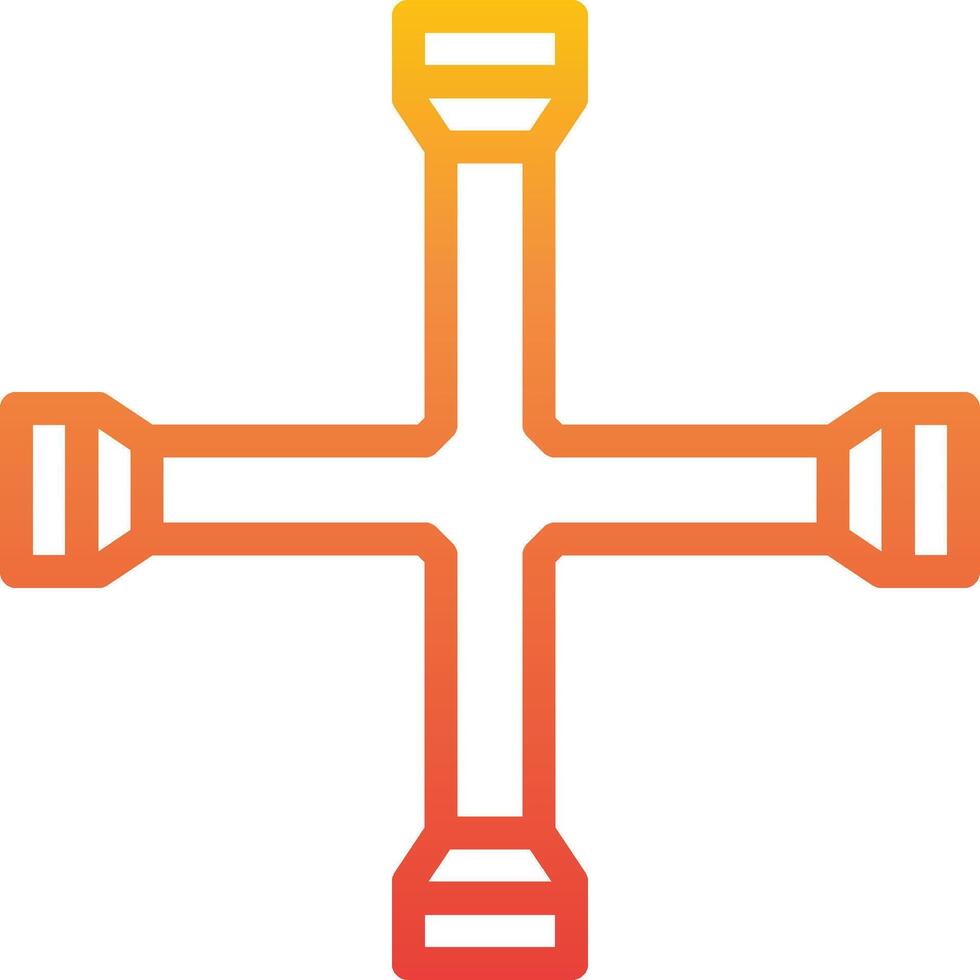 A cross with four different colored wires vector