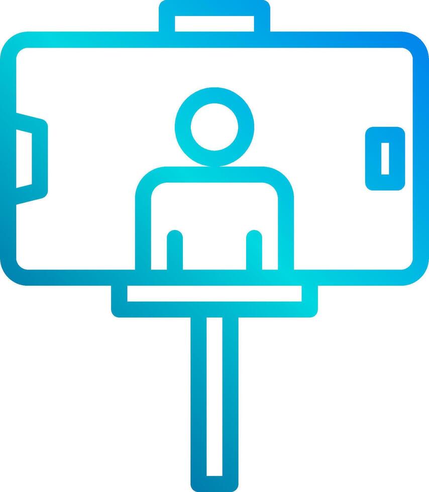 A person standing on a podium with a microphone vector