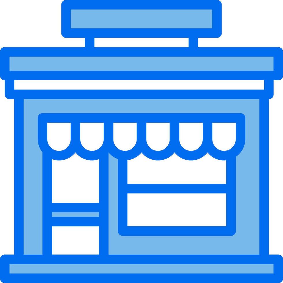 A blue icon of a store front vector