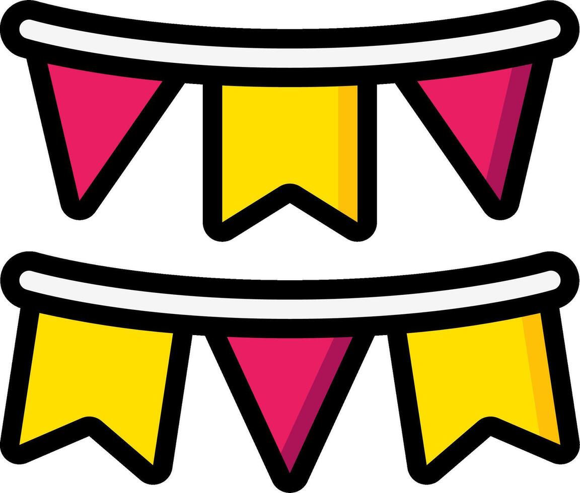 A pair of colorful bunting flags on a white background vector