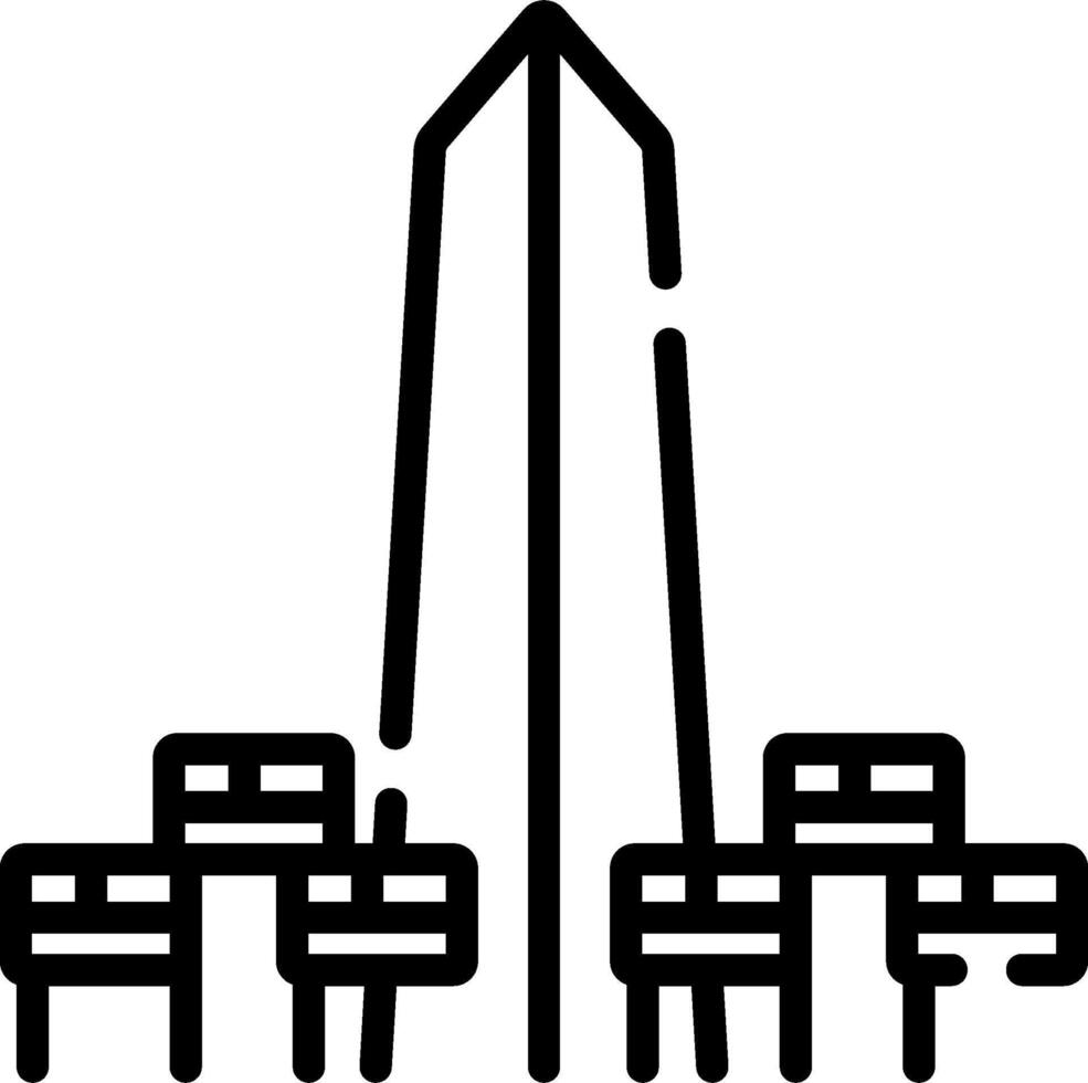 A black and white image of a building with chairs vector
