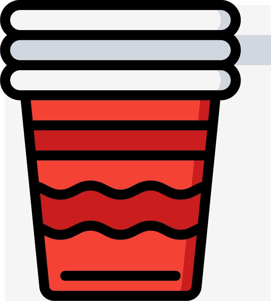 A red cup with a straw in it vector