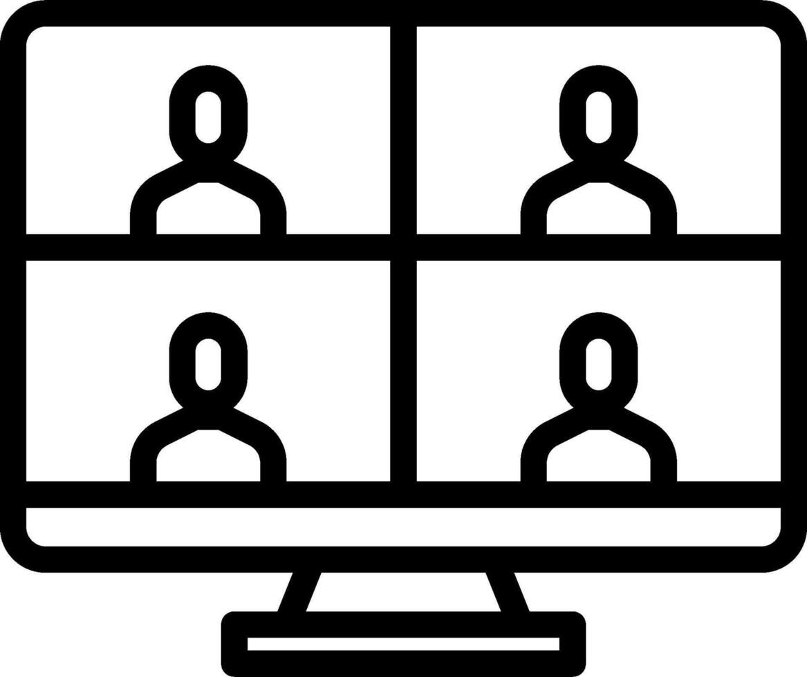 A computer screen with people on it vector