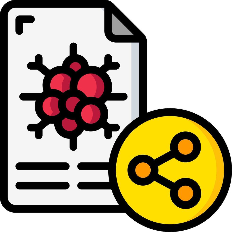A document with a red and yellow object vector