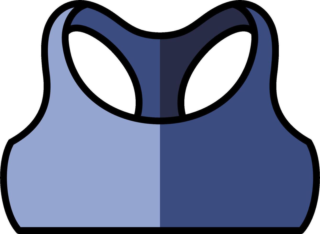 A blue sports bra with a black and white design vector