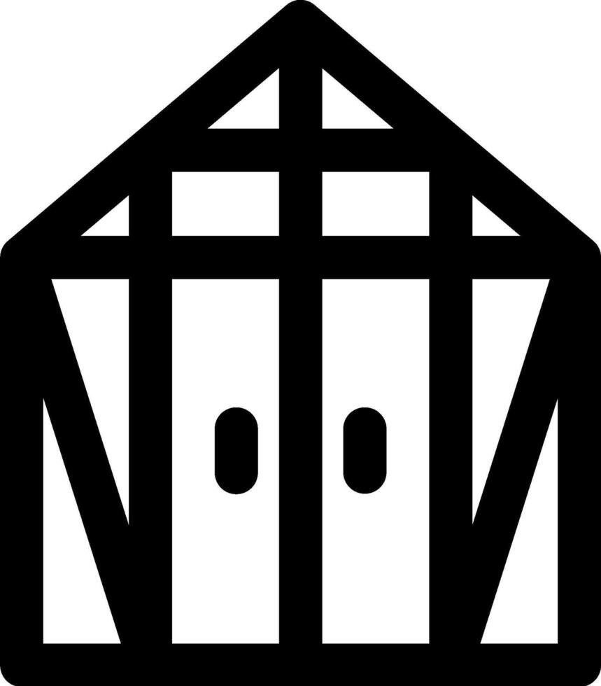 A black and white icon of a house vector