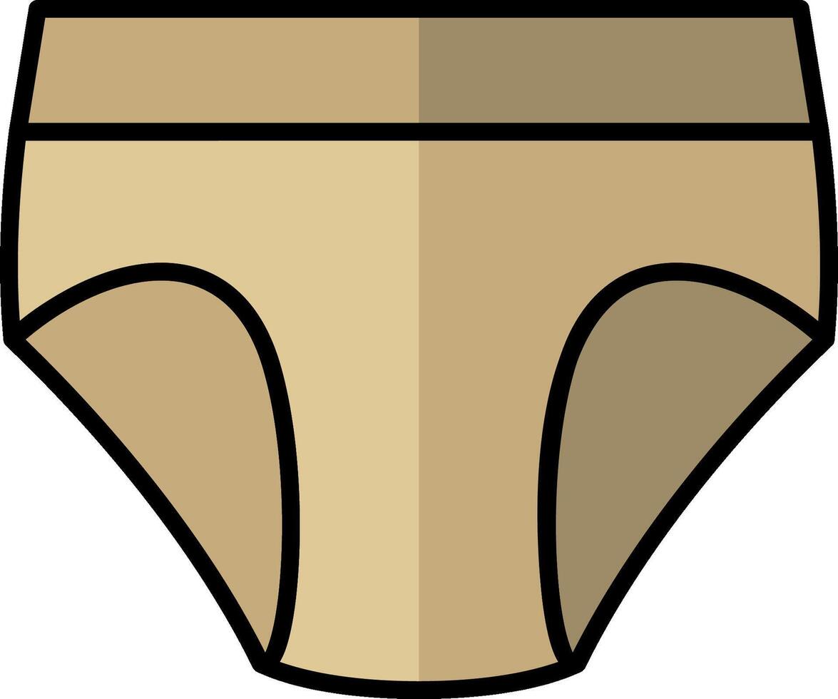 A cartoon underwear with a brown bottom vector