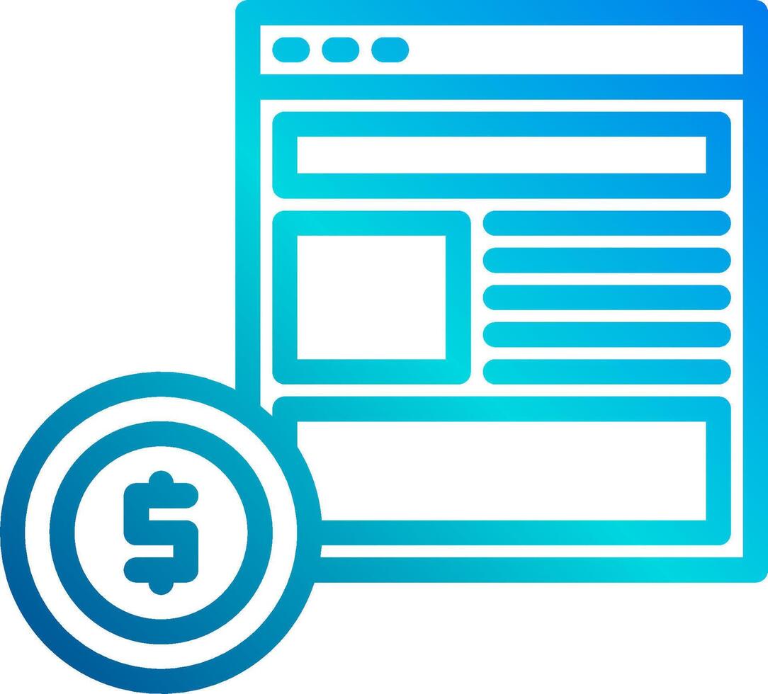 A dollar coin icon on a website vector