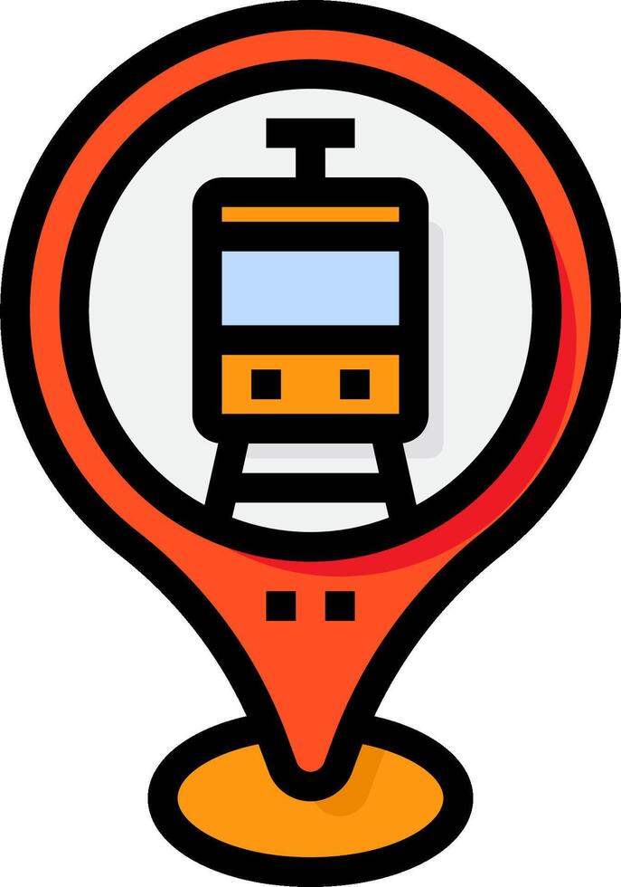 A train icon with a map marker vector