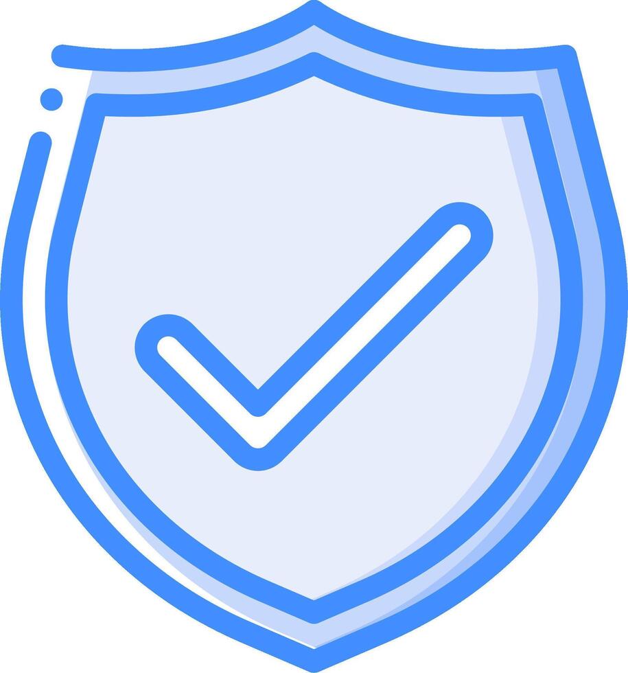 A shield with a tick mark on it vector