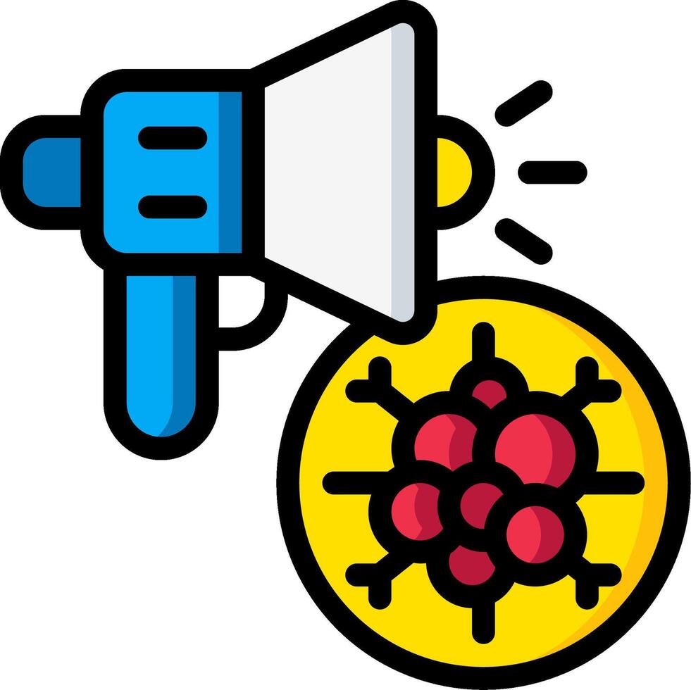 A megaphone and a virus icon vector