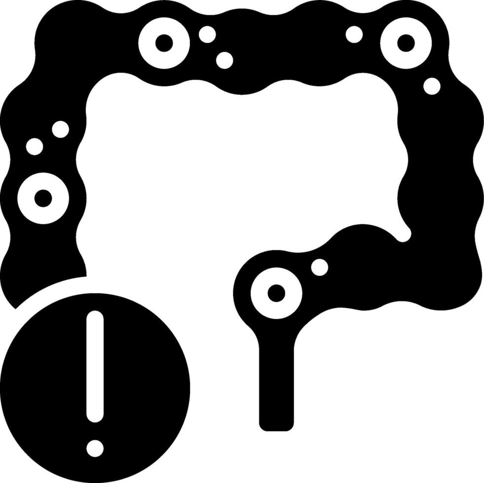 A black and white icon of a toilet with a sign vector