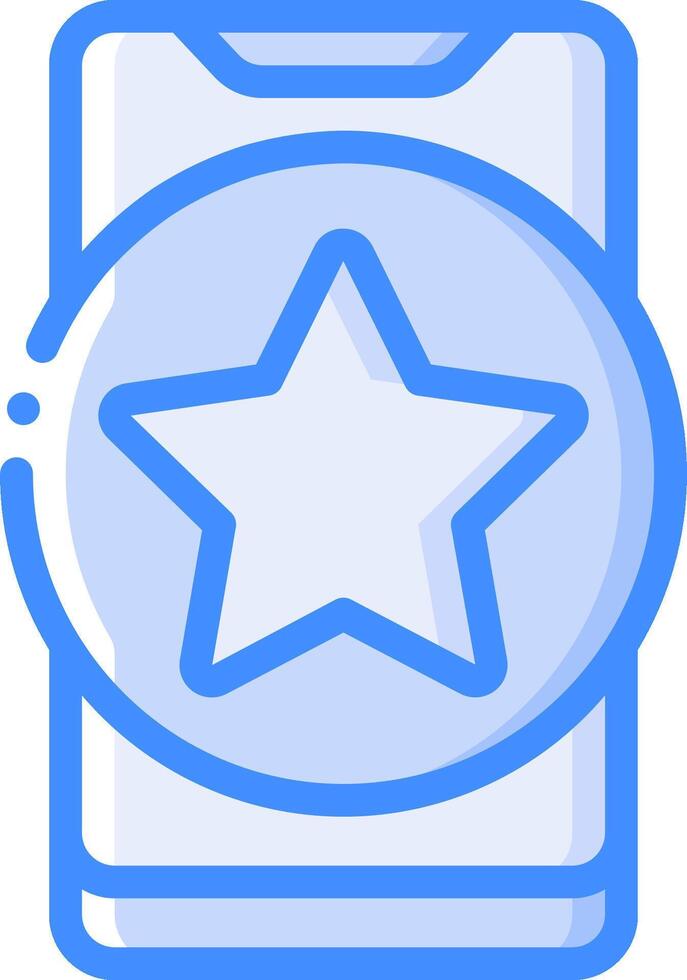 A star icon on a phone screen vector
