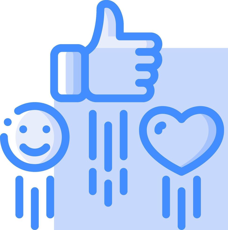 A blue heart and a thumbs up icon vector