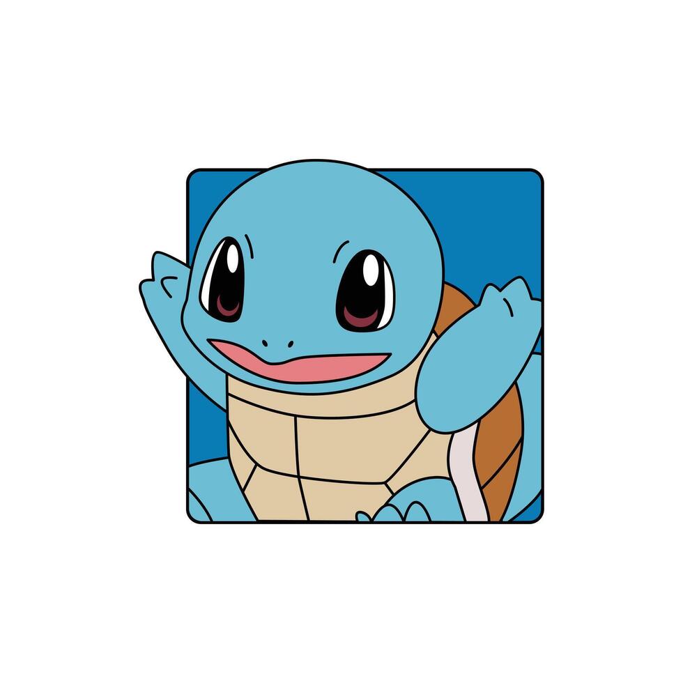 square blue squirtle vector
