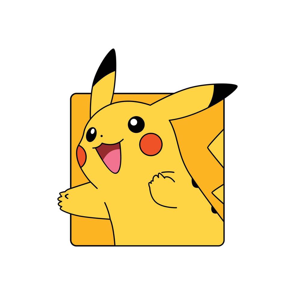 Square Yellow Pikacu vector