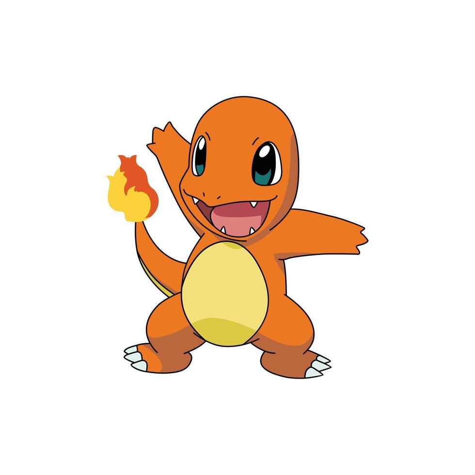 cute charmander pokemon vector
