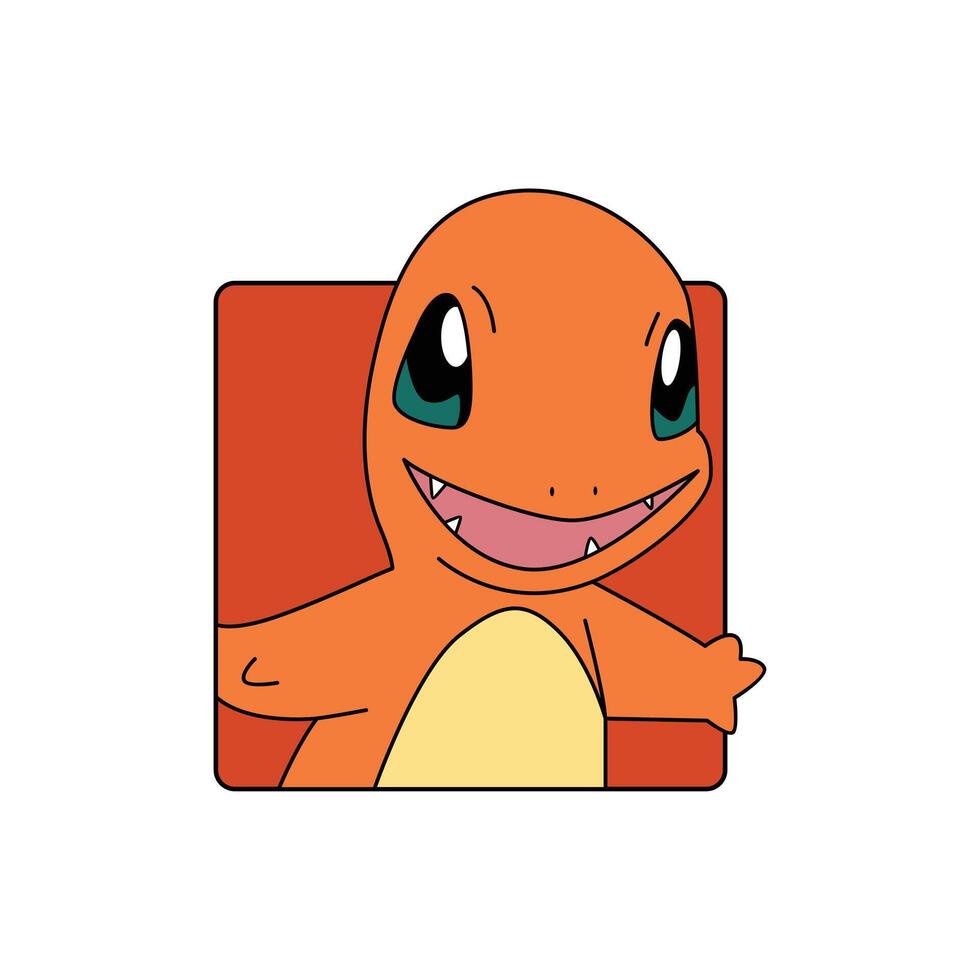 square orange Charmander vector