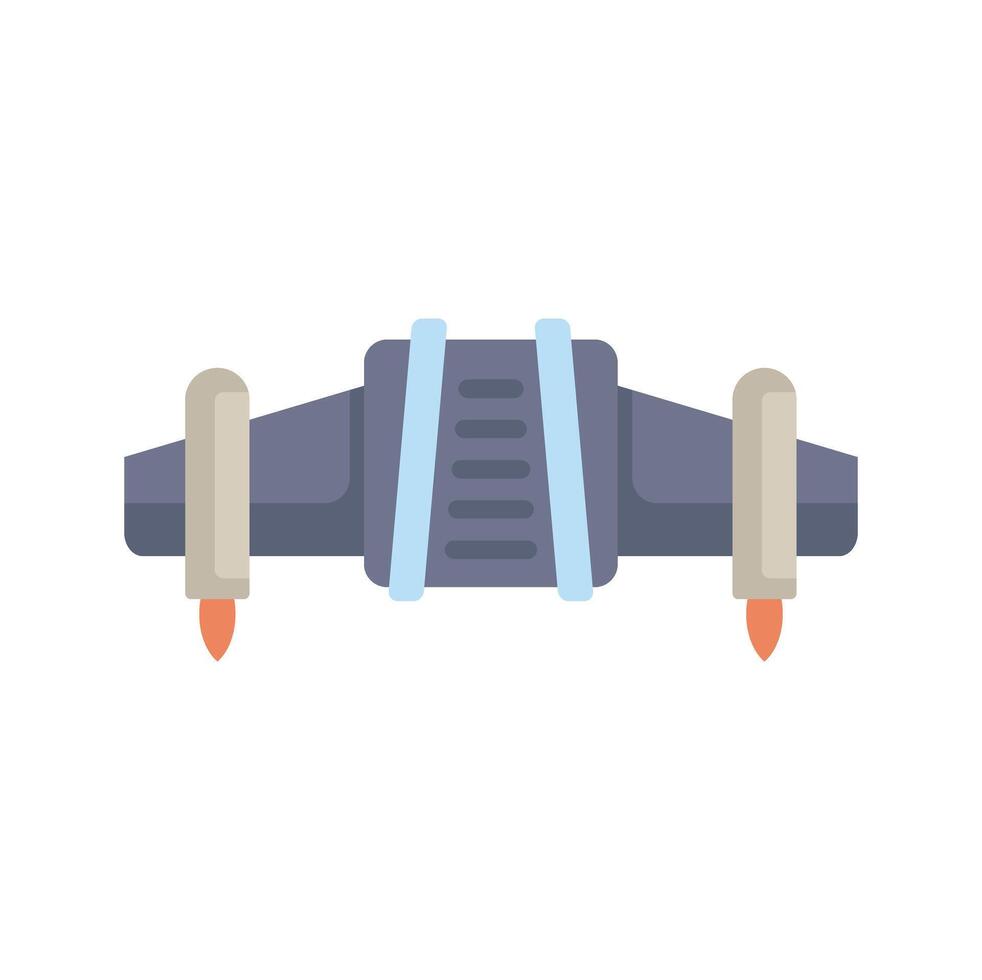 Modern drone delivering parcel with rocket boosters vector