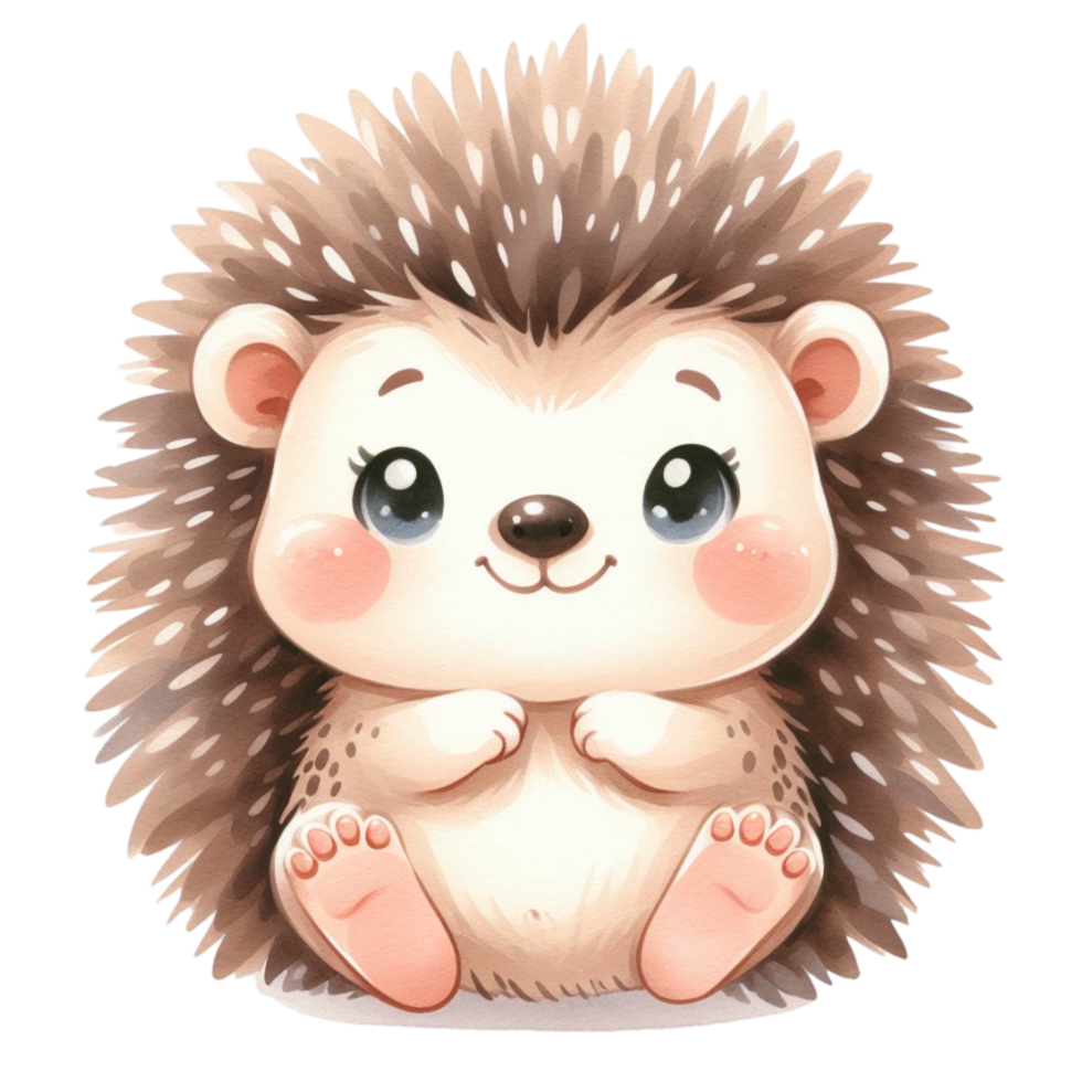 A cute hedgehog sitting cutouts png