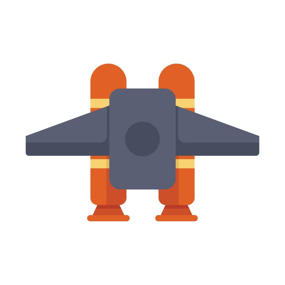 Modern spaceship is floating in space, its futuristic technology allowing it to explore the galaxy vector