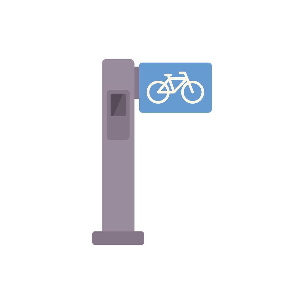 Modern smart bike sharing station displaying bicycle icon vector